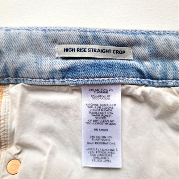 Vineyard Vines Womens' High Rise Straight Crop Light Bleu Jean, Size 29 - Picture 8 of 14